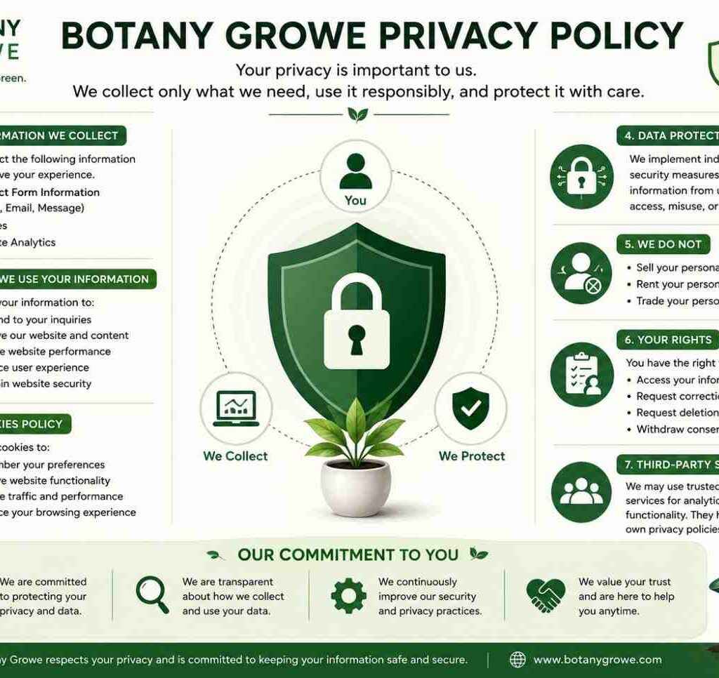 Botany Growe privacy policy for website users